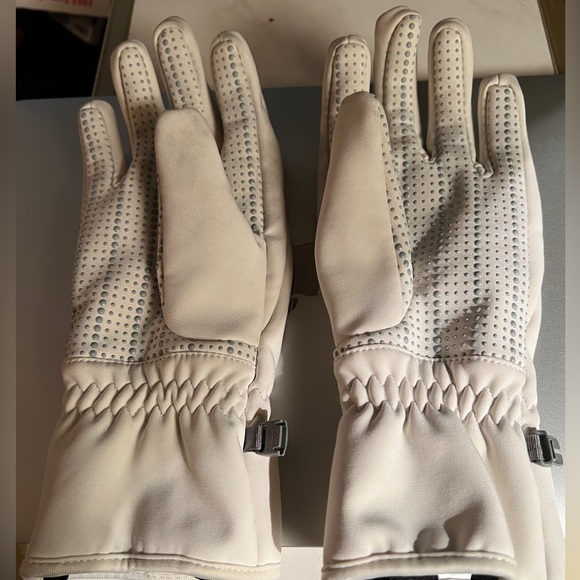 North Face women’s size M white gloves, like new - Picture 2 of 3